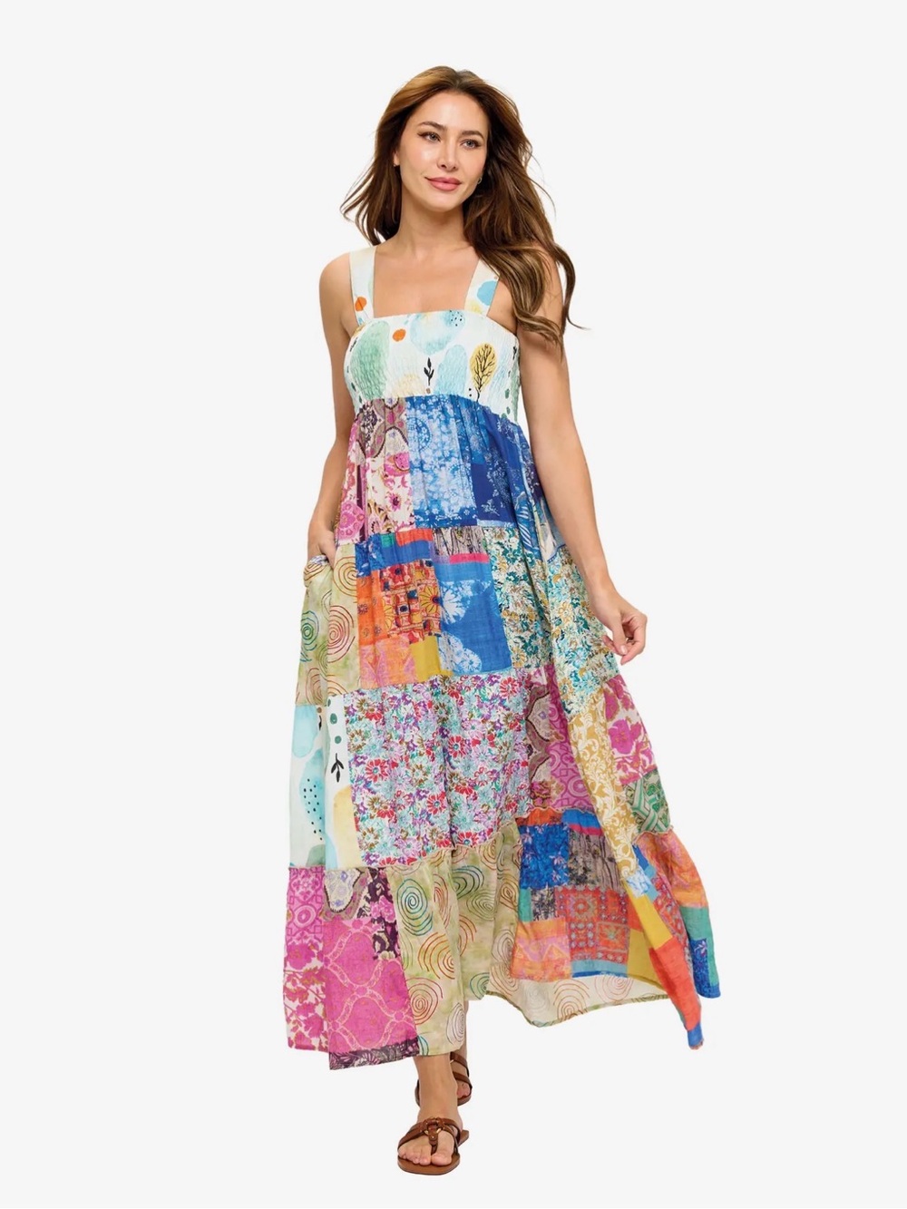Yak & Yeti Boho Patchwork Maxi Dress